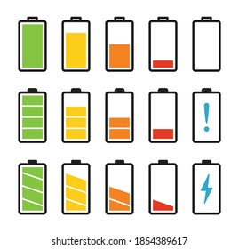 Battery Charge Indicator Icons Battery Energy Stock Vector (Royalty ...