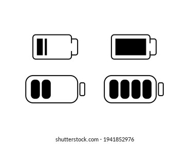Battery icons set on white background. Vector illustration.