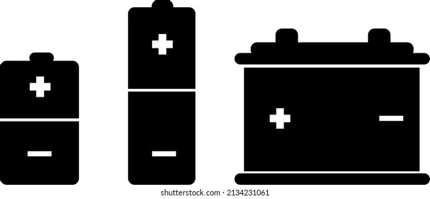 Iconos de batería ajustados en fondo blanco. Vector.eps
