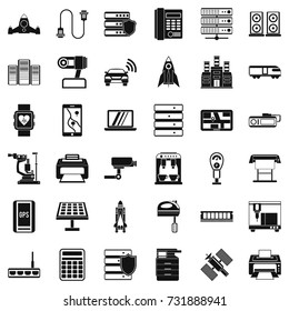 Battery icons set. Simple style of 36 battery vector icons for web isolated on white background
