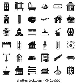Battery icons set. Simple style of 36 battery vector icons for web isolated on white background