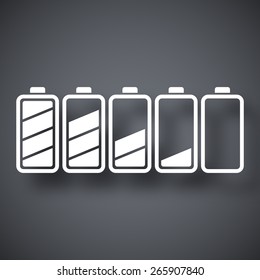 Battery icons set, stock vector