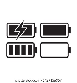 Conjunto de iconos de batería. Vector de símbolo de batería