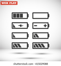 Battery icons set Vector 10 EPS