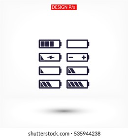 Battery icons set Vector 10 EPS