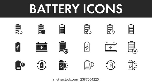 Battery icons set vector design