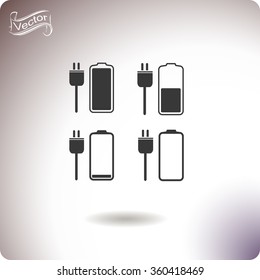Battery icons set. Vector. Eps 10.