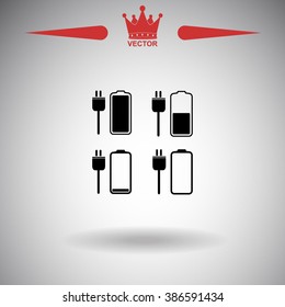 Battery icons set. Vector. Eps 10.
