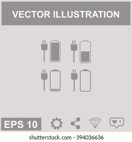 Battery icons set. Vector. Eps 10.