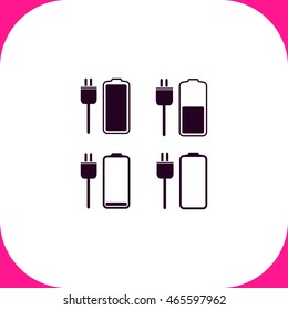 Battery icons set vector icon on white background.