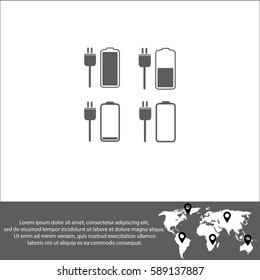 Battery icons set vector  icon.