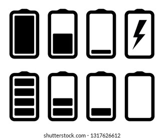 Battery icons set. Vector illustration