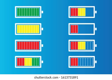 Battery icons set. Vector illustration