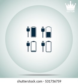 Battery icons set  vector illustration.