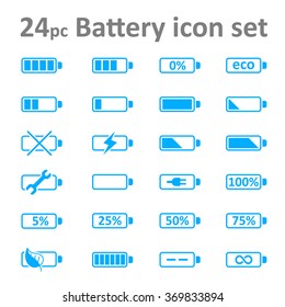 Battery icons set for web
