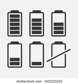 Battery Icons setisolated on white background. Vector illustration. Eps 10