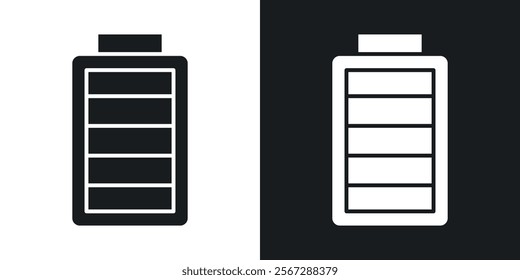 Battery icons in solid black and white colors