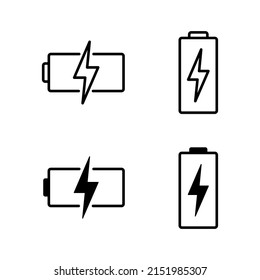 Battery icons vector. battery Charging sign. battery charge level