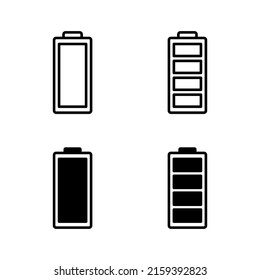 Vector de iconos de la batería. señal de carga de batería. nivel de carga de la batería