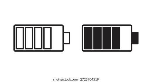 Battery icons vector collection for web designs. flat icons