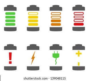 Battery icons, vector eps10 illustration