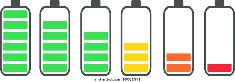 

iconos de batería o vectores de batería -
un contenedor compuesto por una o más células, en el que la energía química se convierte en electricidad