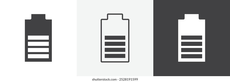 Icono de la batería. Ilustración vectorial lineal plana moderna de moda sobre fondo blanco.