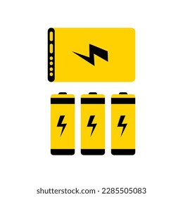 Battery illumination on isolated background.