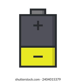 Batería ilustrada sobre fondo blanco