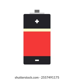 Battery illustrated on white background