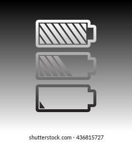 Battery illustration. Gradient icon on gradient background.