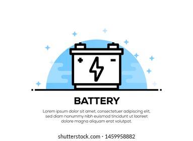BATTERY AND ILLUSTRATION ICON CONCEPT
