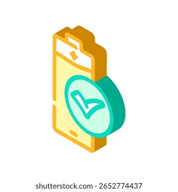 bateria incluído vetor ícone isométrico. bateria incluído sinal. símbolo isolado ilustração