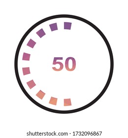 Battery Indicator 50% Icon Vector Triangulation Art Type 1