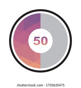 Battery Indicator 50% Icon Vector Triangulation Art Type 3