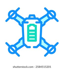 battery indicator aerial vehicle color icon vector. battery indicator aerial vehicle sign. isolated symbol illustration