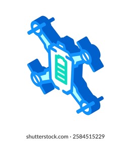 battery indicator aerial vehicle isometric icon vector. battery indicator aerial vehicle sign. isolated symbol illustration