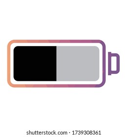 Batterieanzeige, schwarz, 50%, Icon Vector Triangulation Art