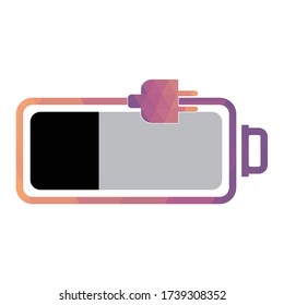 Indicador de batería, negro, carga, arte de triangulación vectorial de iconos