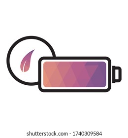 Battery Indicator, Eco Mode, Icon Vector Triangulation Art