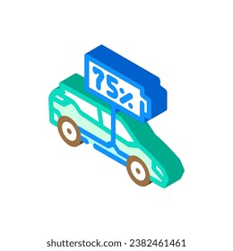 battery indicator electric isometric icon vector. battery indicator electric sign. isolated symbol illustration