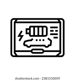 Akku-Anzeige elektrische Linie Symbol Vektorgrafik. Elektrisches Zeichen für Batterieindikatoren. isoliertes Kontursymbol