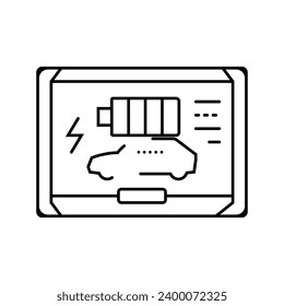 battery indicator electric line icon vector. battery indicator electric sign. isolated contour symbol black illustration
