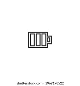 Vorlage für den Batterieindikator mit vollständiger Symbolillustration mit Rahmenstil