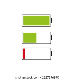 Battery indicator icon. Isolated isolated on white background.