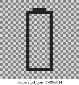 Battery indicator icon on transparent background. Flat design vector stock illustration