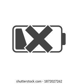 Battery indicator icon on white isolated background 