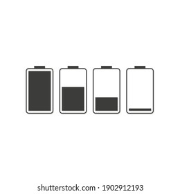 Icono del indicador de la batería en fondo blanco.Ilustración del vector