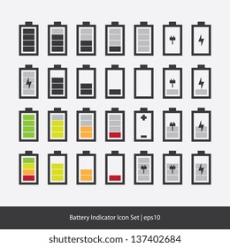 Battery Indicator Icon Set