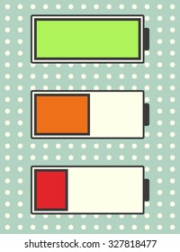 Battery Indicator Icons, illustration in vector format